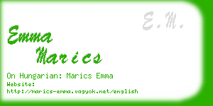 emma marics business card